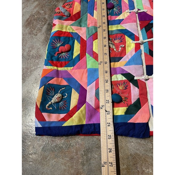 Vintage Quilted Handmade Patchwork South American Vest 80's Sz M/L * - Picture 3 of 8